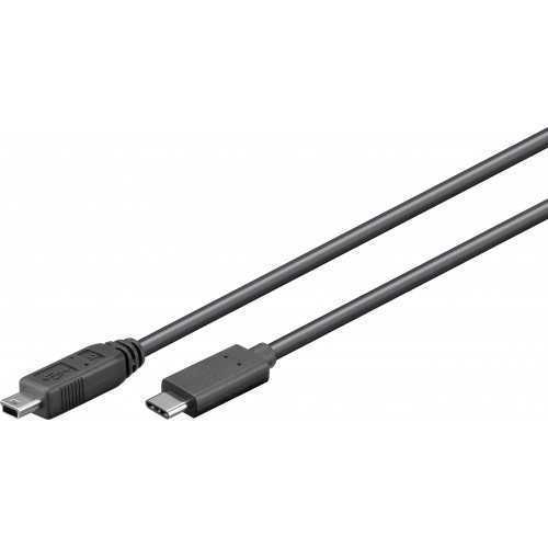 Cablu adaptor USB Type C tata - mini USB 5 pini 2.0 1m negru Goobay