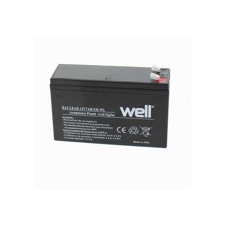 Acumulator plumb acid 12V 7Ah cu borne late Well 151x65x93mm