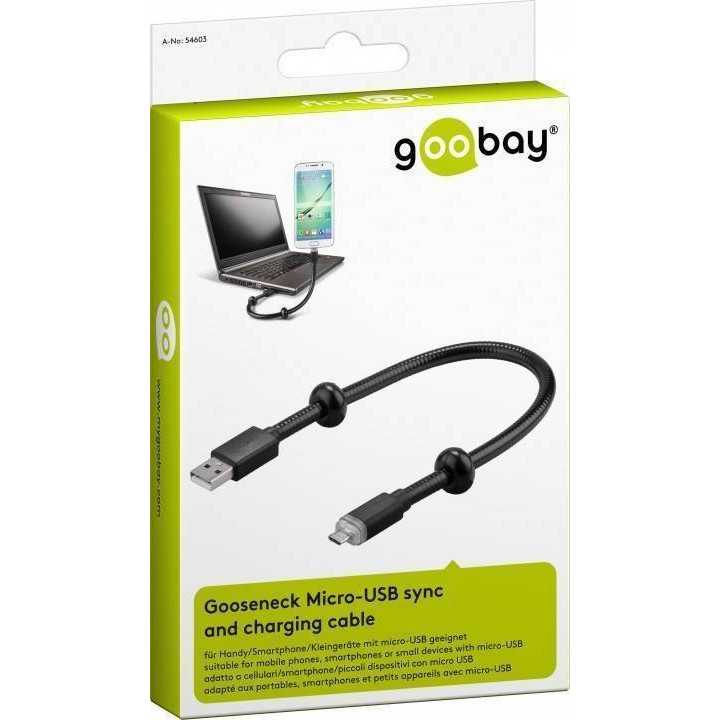 Cablu date micro USB Schwanenhals Goobay