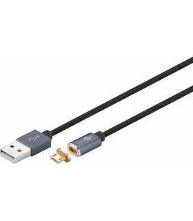 Cablu USB 2.0 cu mufa magnetica micro USB 1.2m negru Goobay