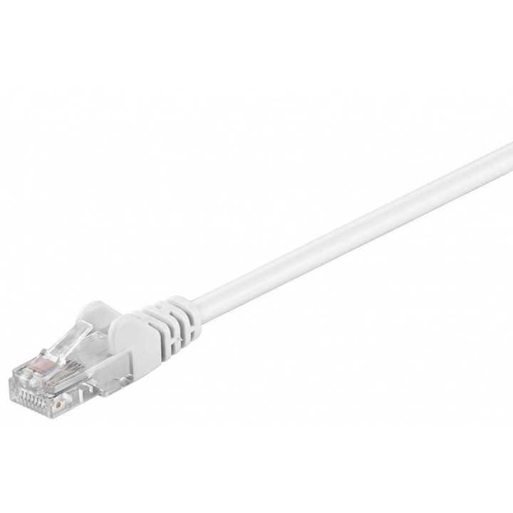 Cablu CAT5e UTP alb 1.5m patchcord CCA neecranat 2x RJ45 Goobay