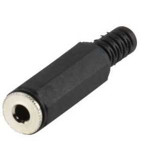 Conector jack stereo 3.5 mm mama cu protectie cablu Well