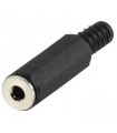 Conector jack stereo 3.5 mm mama cu protectie cablu Well