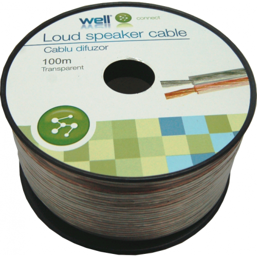 Cablu difuzor transparent 2x0.35mm Well