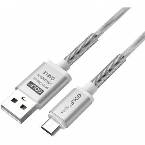 Cablu Thunder Micro USB Golf 40M argintiu 1m 2.4A Fast charging