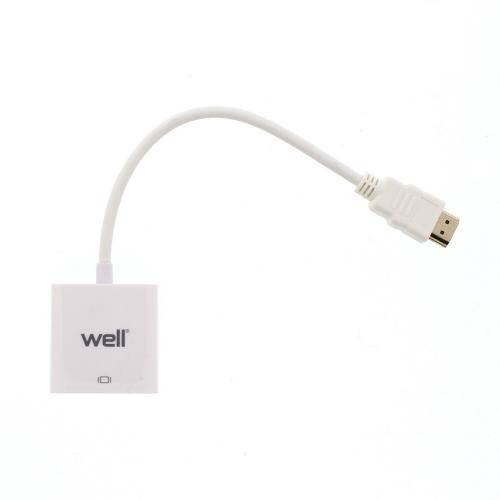 Cablu adaptor HDMI tata la VGA mama Well alb