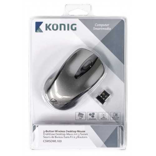 Mouse desktop wireless cu 3 butoane Konig