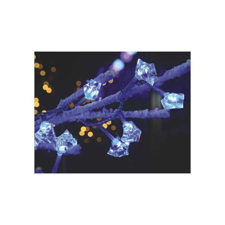 Ghirlanda electrica luminoasa decorativa forma diamant 20 LED albe lumina rece cablu transparent WELL