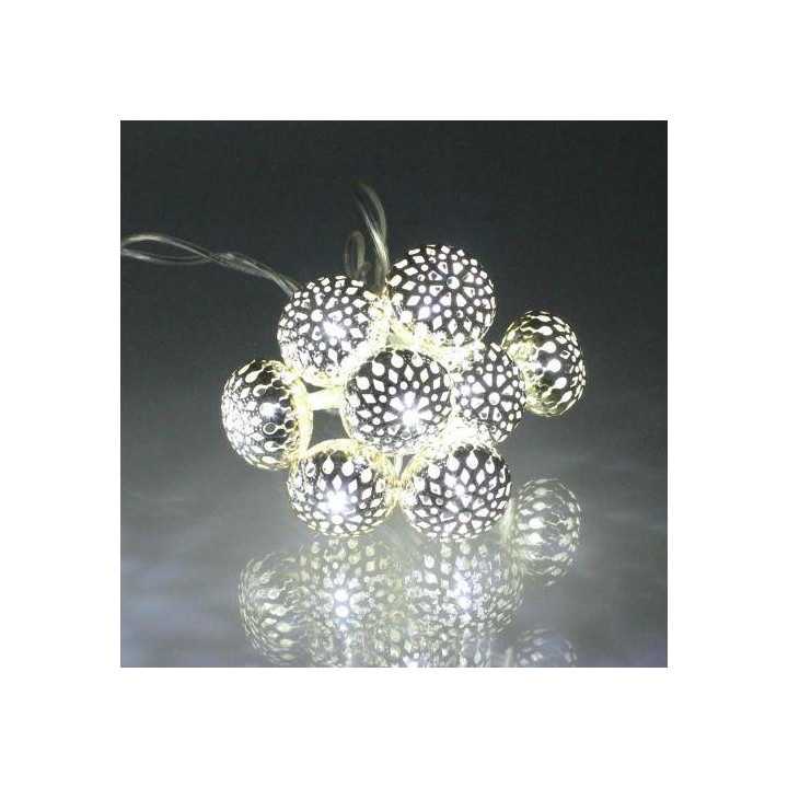 Ghirlanda electrica luminoasa decorativa cu felinar 20 LEDuri albe lumina rece cablu transparent WELL