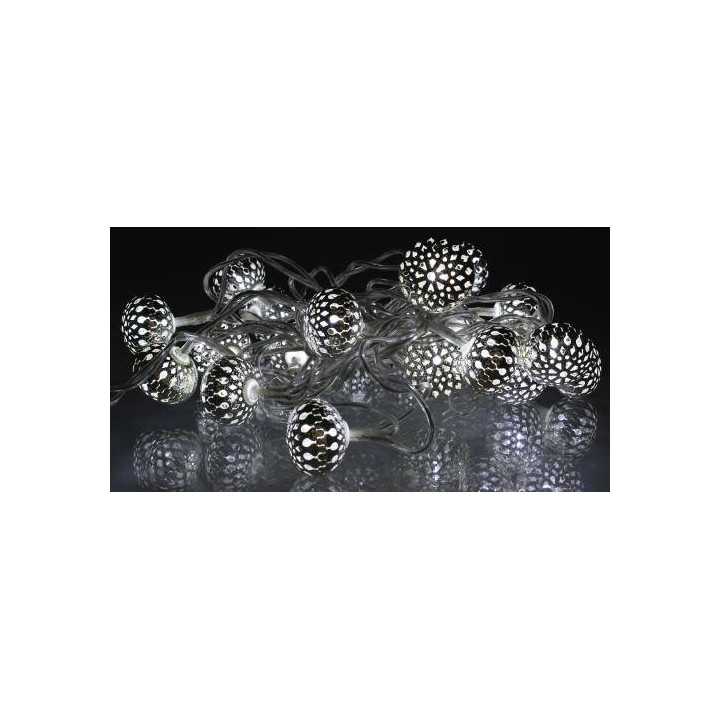 Ghirlanda electrica luminoasa decorativa cu felinar 20 LEDuri albe lumina rece cablu transparent WELL