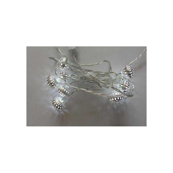 Ghirlanda electrica luminoasa decorativa cu felinar 20 LEDuri albe lumina rece cablu transparent WELL