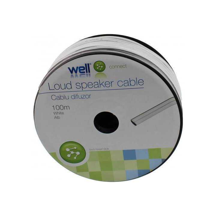Cablu difuzor alb 2x0.75mm Well