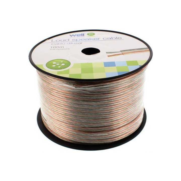 Cablu difuzor transparent 2x2mm Well