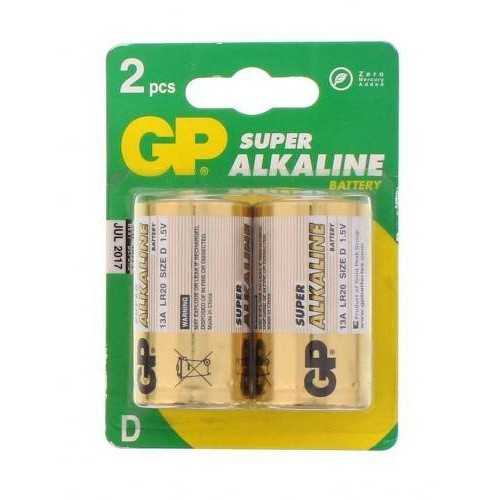 Baterii alcaline R20 D 2buc blister Super GP