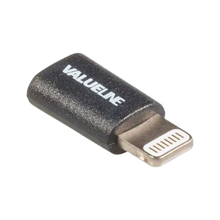 Adaptor USB Lightning tata - micro USB mama negru Valueline