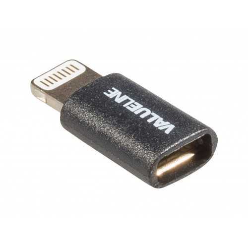 Adaptor USB Lightning tata - micro USB mama negru Valueline
