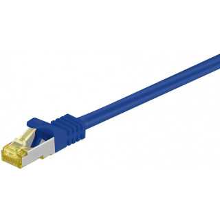 Cablu patch SFTP CAT7 0.25m albastru 2x RJ45 cupru ecranat Goobay