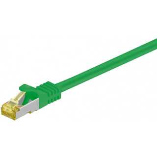 Cablu patch SFTP CAT7 0.25m verde 2x RJ45 cupru ecranat Goobay
