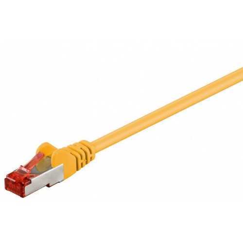 Cablu patch retea PiMF SFTP CAT6 galben 0.15m 2x RJ45 LSZH cupru ecranat Goobay