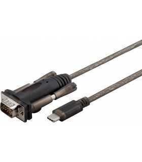 Cablu convertor USB C - D-SUB RS232 serial 9 pini 1.5m Windows 10 Goobay