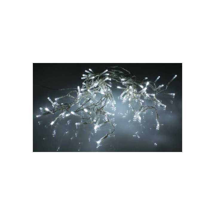Instalatie luminoasa cu turturi 100 LEDuri albe lumina rece cu jocuri de lumini cablu transparent WELL