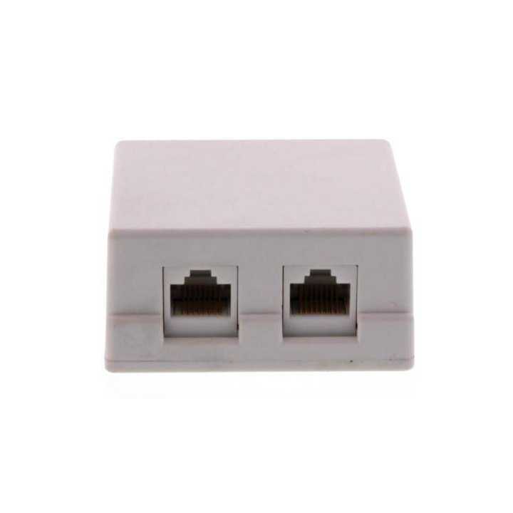 Priza dubla UTP cat6 RJ45 neecranat pe tencuiala Well