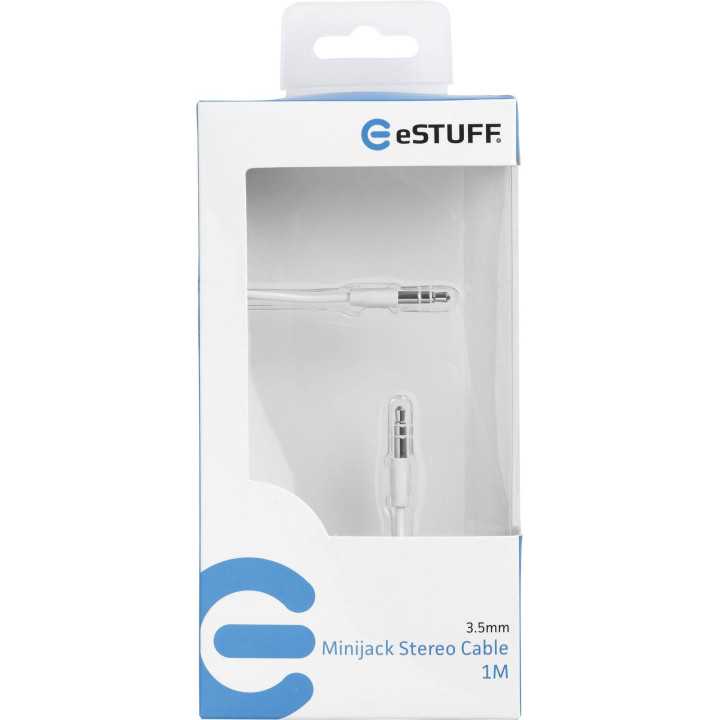 Cablu audio stereo Jack 3.5 mm tata-tata 1m alb eSTUFF