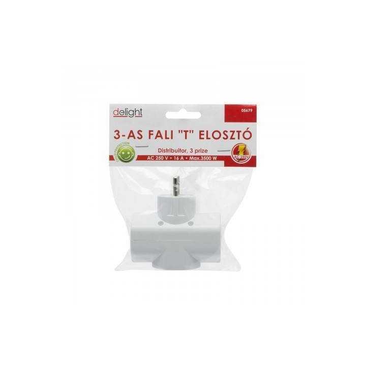 Distribuitor triplu T schuko la 3 schuko 3.500W 16A protectie copii Delight