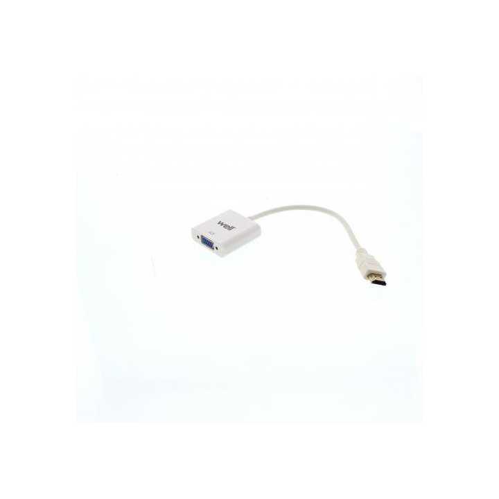 Cablu adaptor HDMI tata la VGA mama Well alb