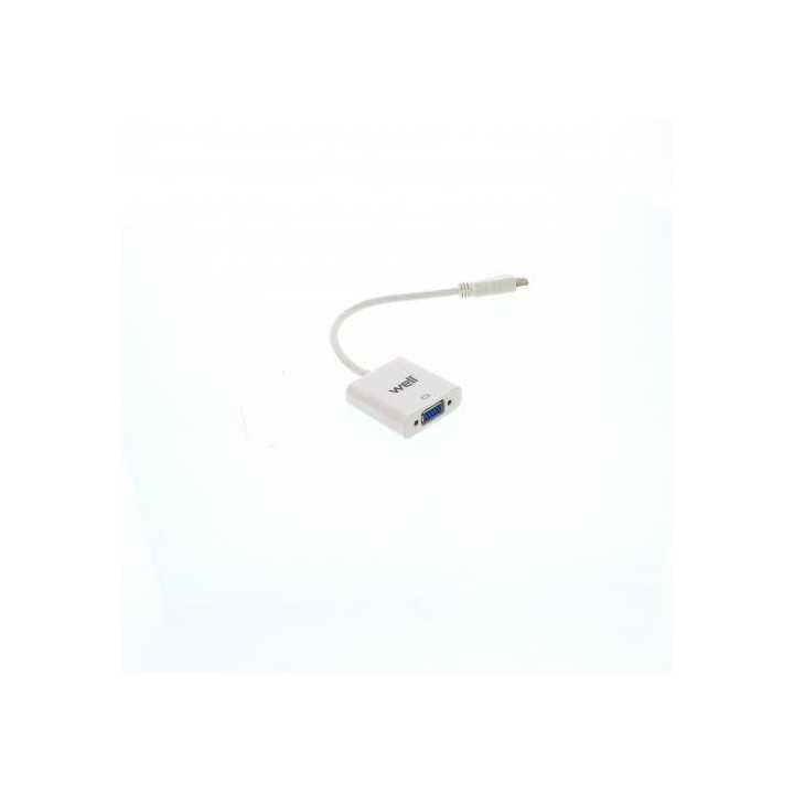 Cablu adaptor HDMI tata la VGA mama Well alb