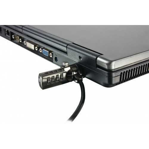 Cablu laptop de blocare cu combinatie negru Sweex