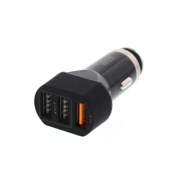 Alimentator USB bricheta auto Quick Charge 3 iesiri 28W negru Well