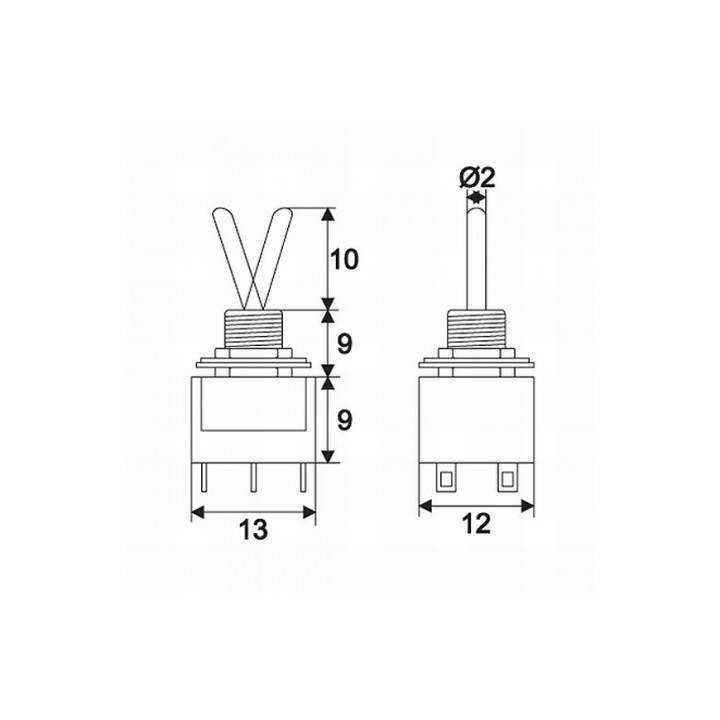 Comutator cu brat 2 circuit 3A 250V ON-ON