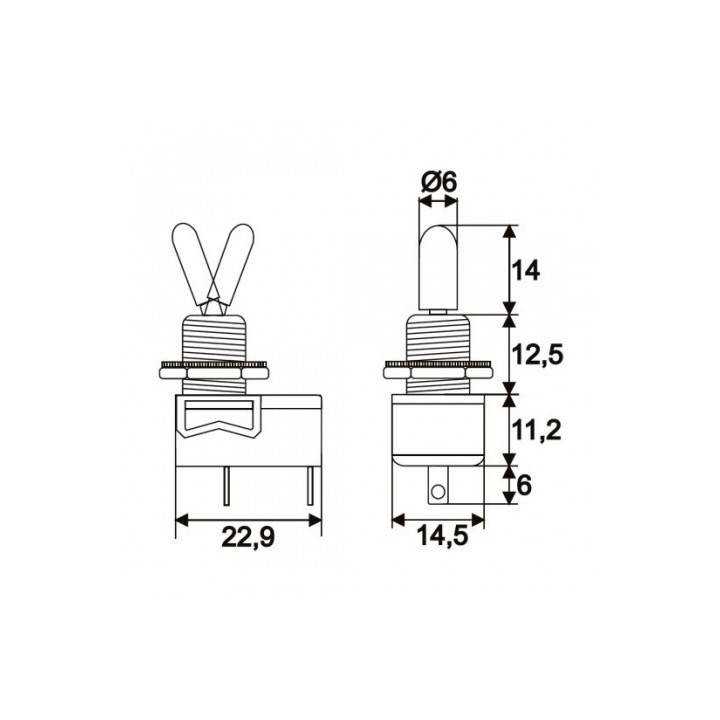 Comutator cu brat 1 circuit 3A 250V ON-OFF 09056