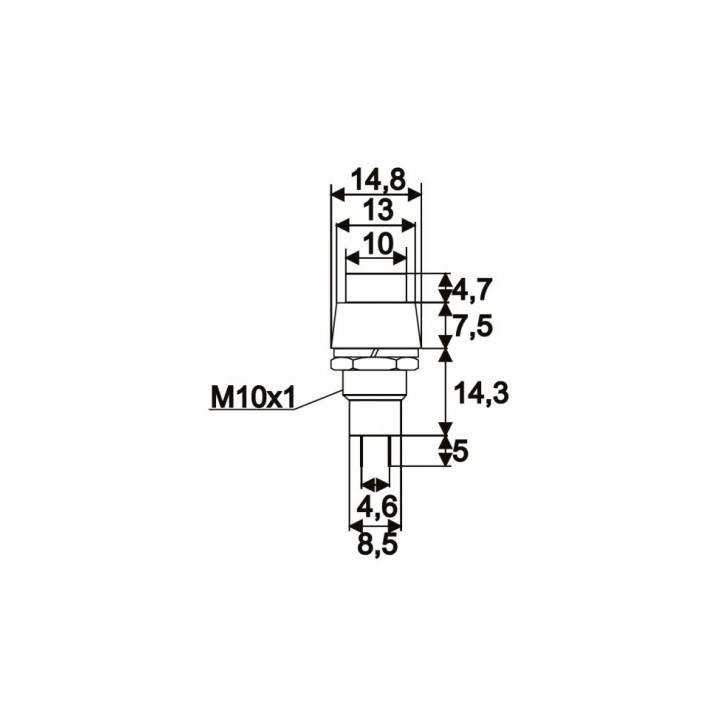 Intrerupator cu apasare 1 circuit 2A 250V OFF-ON rosu cu retinere 09068PI