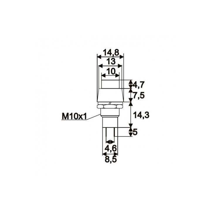 Intrerupator buton cu apasare 1 circuit 2A 250V OFF-(ON) fara retinere negru