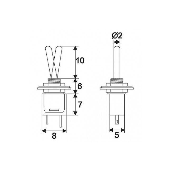 Comutator cu brat 1 circuit 1A-250V OFF-ON