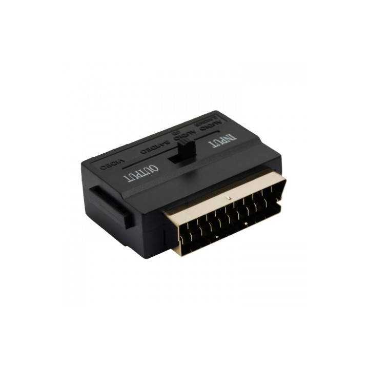 Adaptor 3x RCA si S-vhs la Scart tata aurit