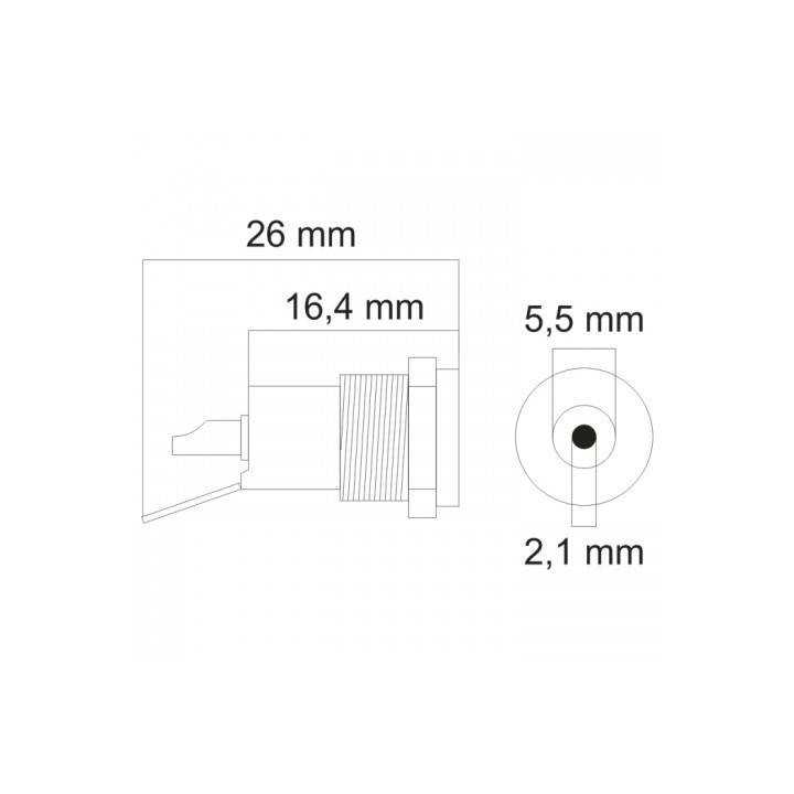Mufa DC montabil 5.5x2.1mm