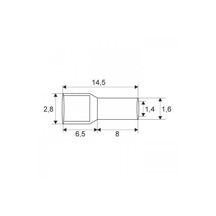 Varf terminal cablu de 1 mm rosu