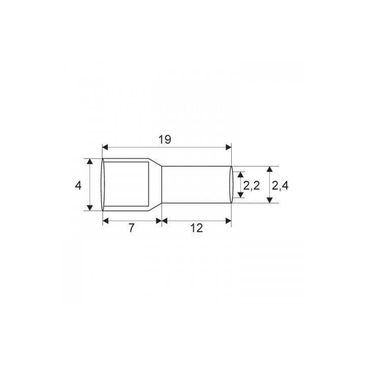Varf terminal cablu de 2.5 mm albastru