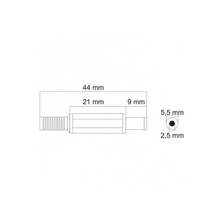 Mufa DC 5.5x2.5 mm tata cu protector