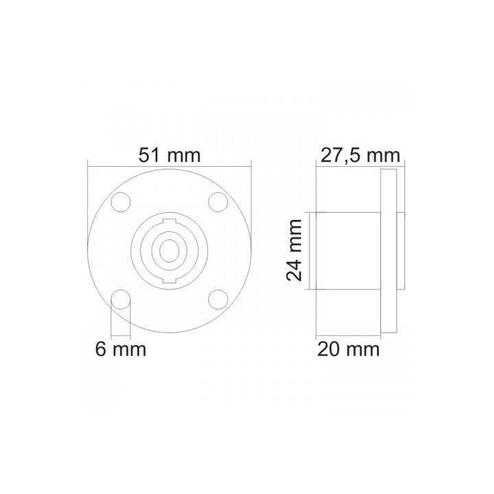 Mufa audio Speakon montabil 4 poli mama