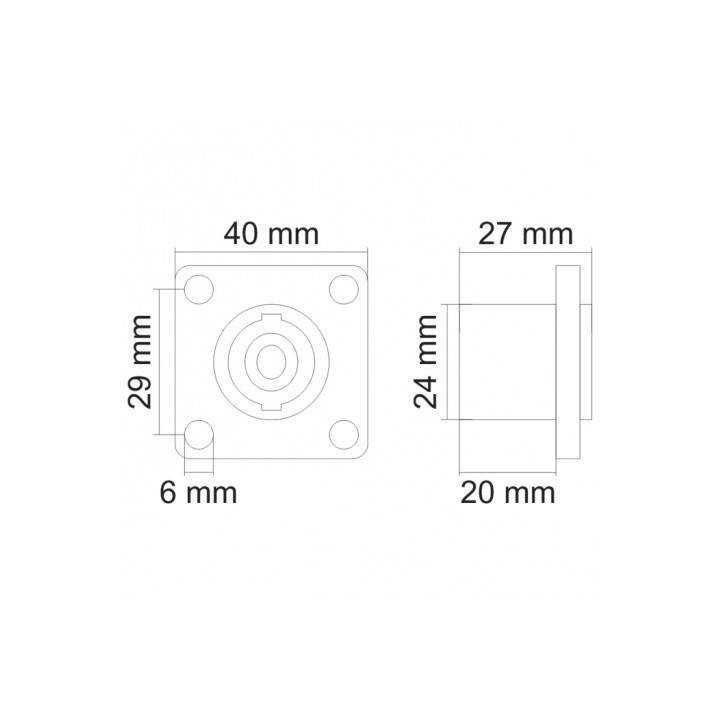 Mufa Speakon 4 poli mama montabil
