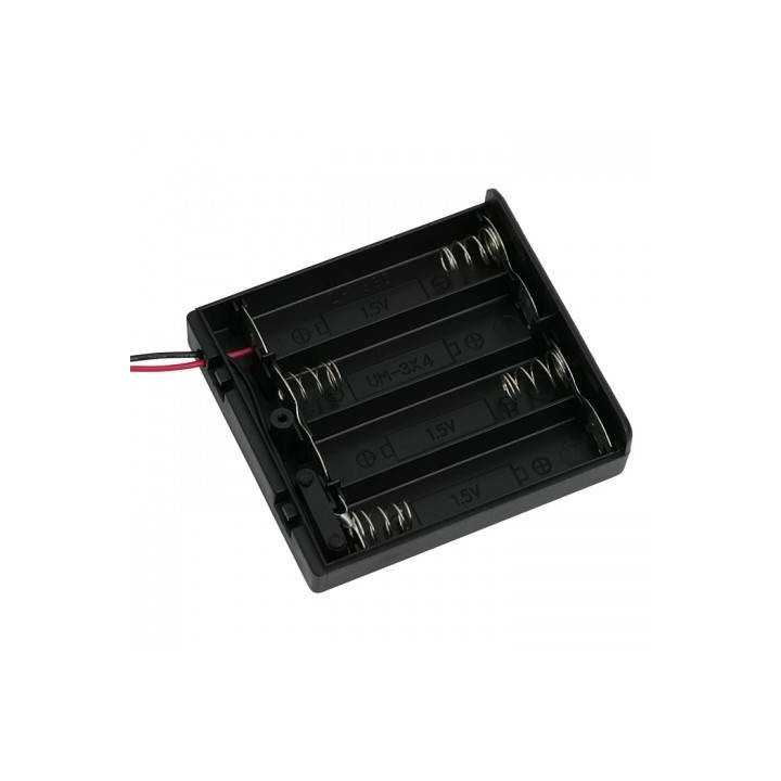 Suport baterii 4x AA cu capac intrerupator si fire