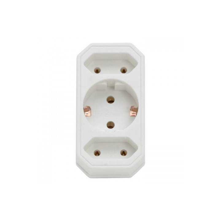 Distribuitor 2 simple Euro si 1 shuko cu protectie