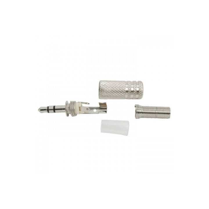 Mufa audio Jack 3.5 mm stereo tata metal protector cablu Goobay