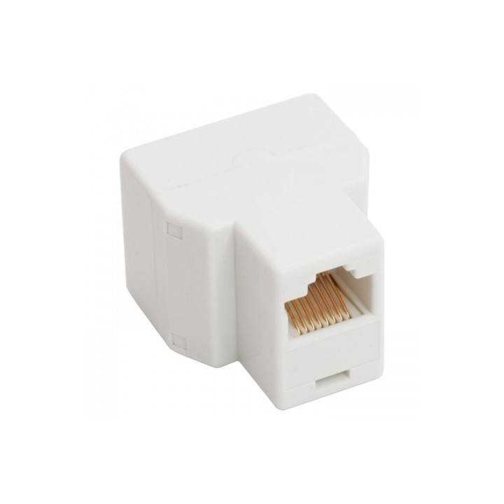 Adaptor 8p8c ISDN RJ45 mama la 2x RJ45 mama alb Goobay