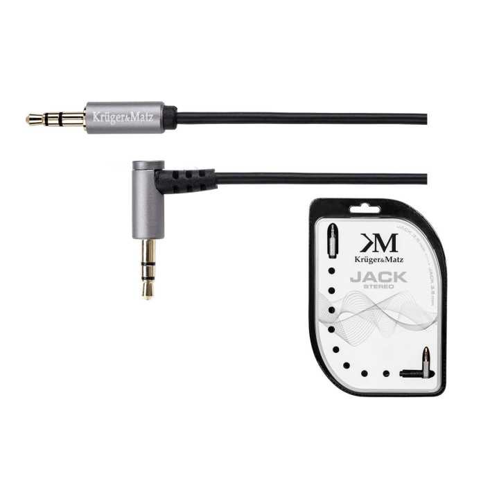 Cablu prelungitor Jack 3.5 mm la 3.5 90 grade 1m Profesional Kruger&Matz