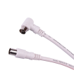 Cablu RF video alb mufa dreapta si la 90 grade 10m